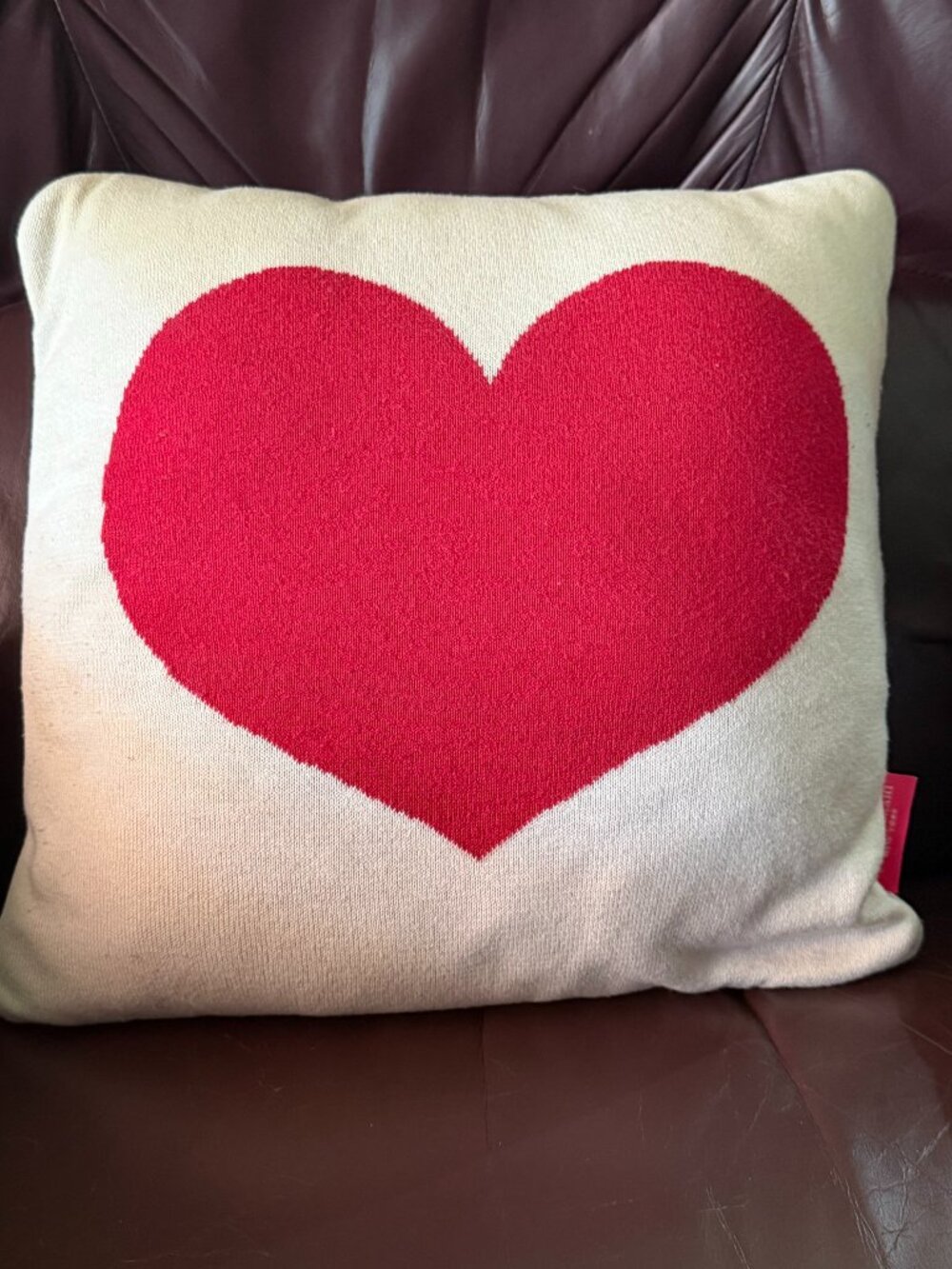 Isaac Mizrahi New York Heart Print Double-Sided Knit Accent Pillow